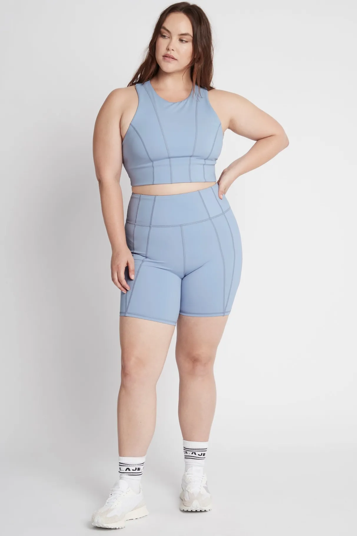 mid_length_logo_bike_short__15.webp Cheap Aje ATHLETICA Mid Length Logo Bike Short 612 Steel Blue