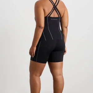 New Aje ATHLETICA Mid Length Panel Shorts 615 Black