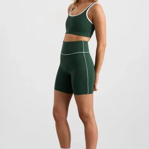 Cheap Aje ATHLETICA Mid Piped Bike Shorts 607 Pine Green White
