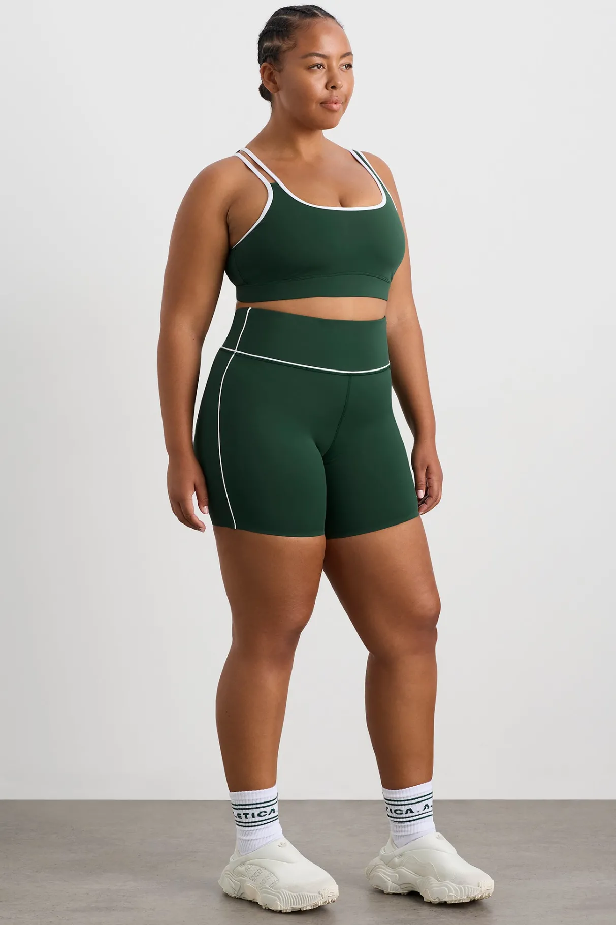 mid_piped_bike_shorts__10.webp Cheap Aje ATHLETICA Mid Piped Bike Shorts 607 Pine Green White