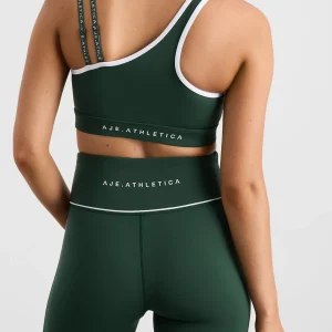 Cheap Aje ATHLETICA Mid Piped Bike Shorts 607 Pine Green White