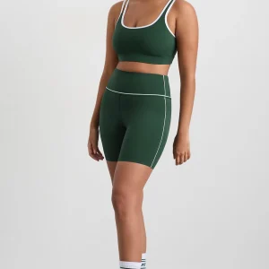Cheap Aje ATHLETICA Mid Piped Bike Shorts 607 Pine Green White