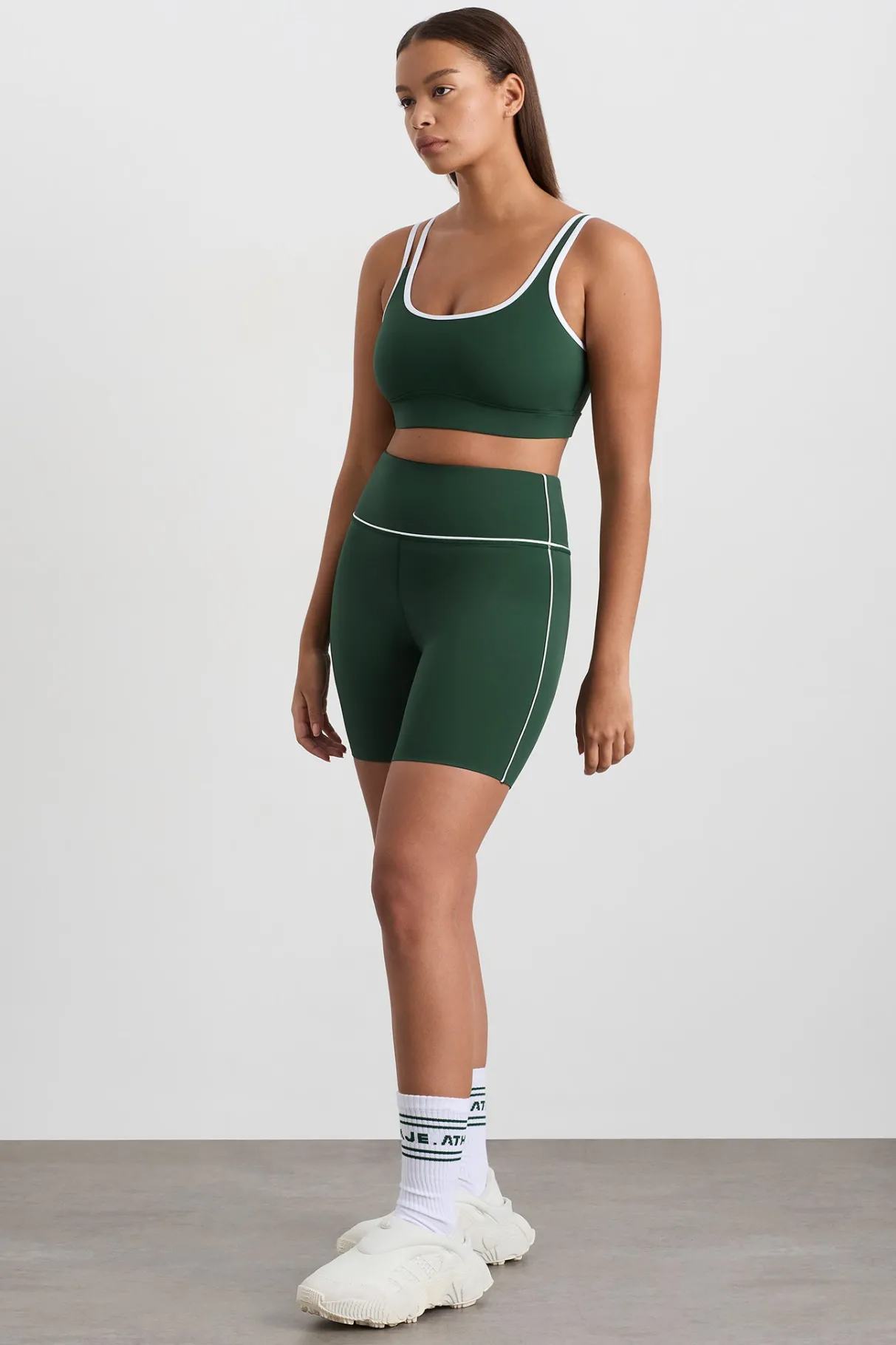 mid_piped_bike_shorts__5.webp Cheap Aje ATHLETICA Mid Piped Bike Shorts 607 Pine Green White
