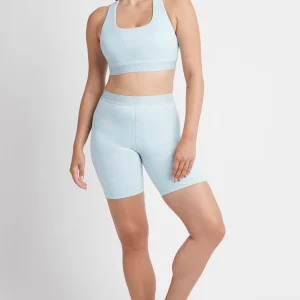 Fashion Aje ATHLETICA Mid Rise Logotape Shorts 607 Ice Blue