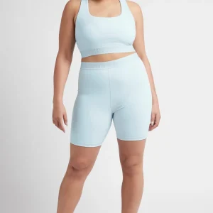Fashion Aje ATHLETICA Mid Rise Logotape Shorts 607 Ice Blue