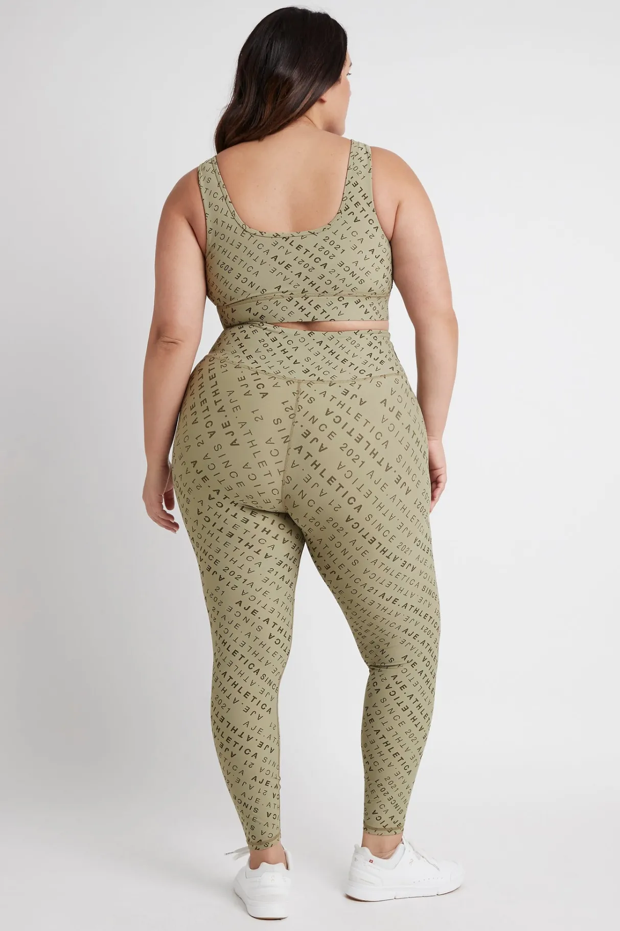 monogram_high_rise__legging__12.webp Shop Aje ATHLETICA Monogram High Rise 7/8 Legging 203 Sage/Forest Green