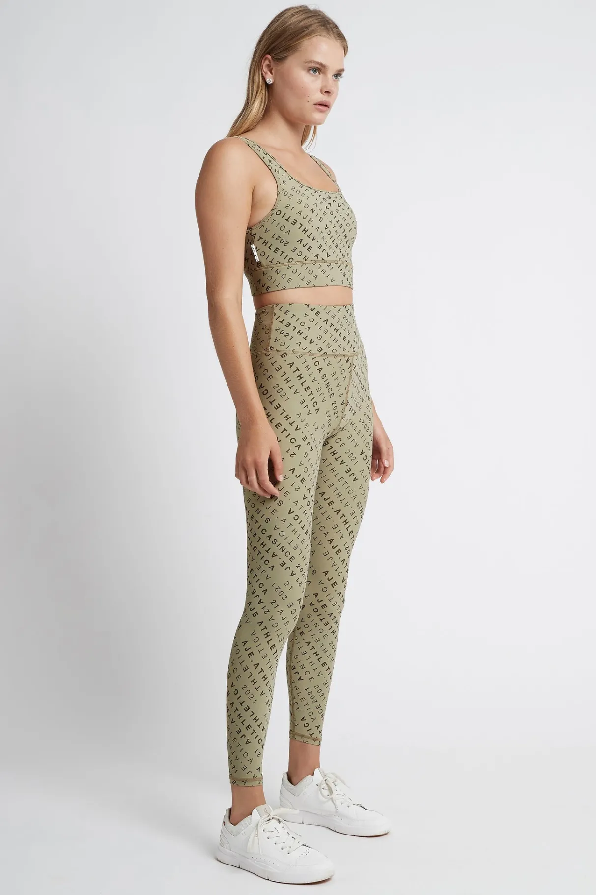 monogram_high_rise__legging__2.webp Shop Aje ATHLETICA Monogram High Rise 7/8 Legging 203 Sage/Forest Green