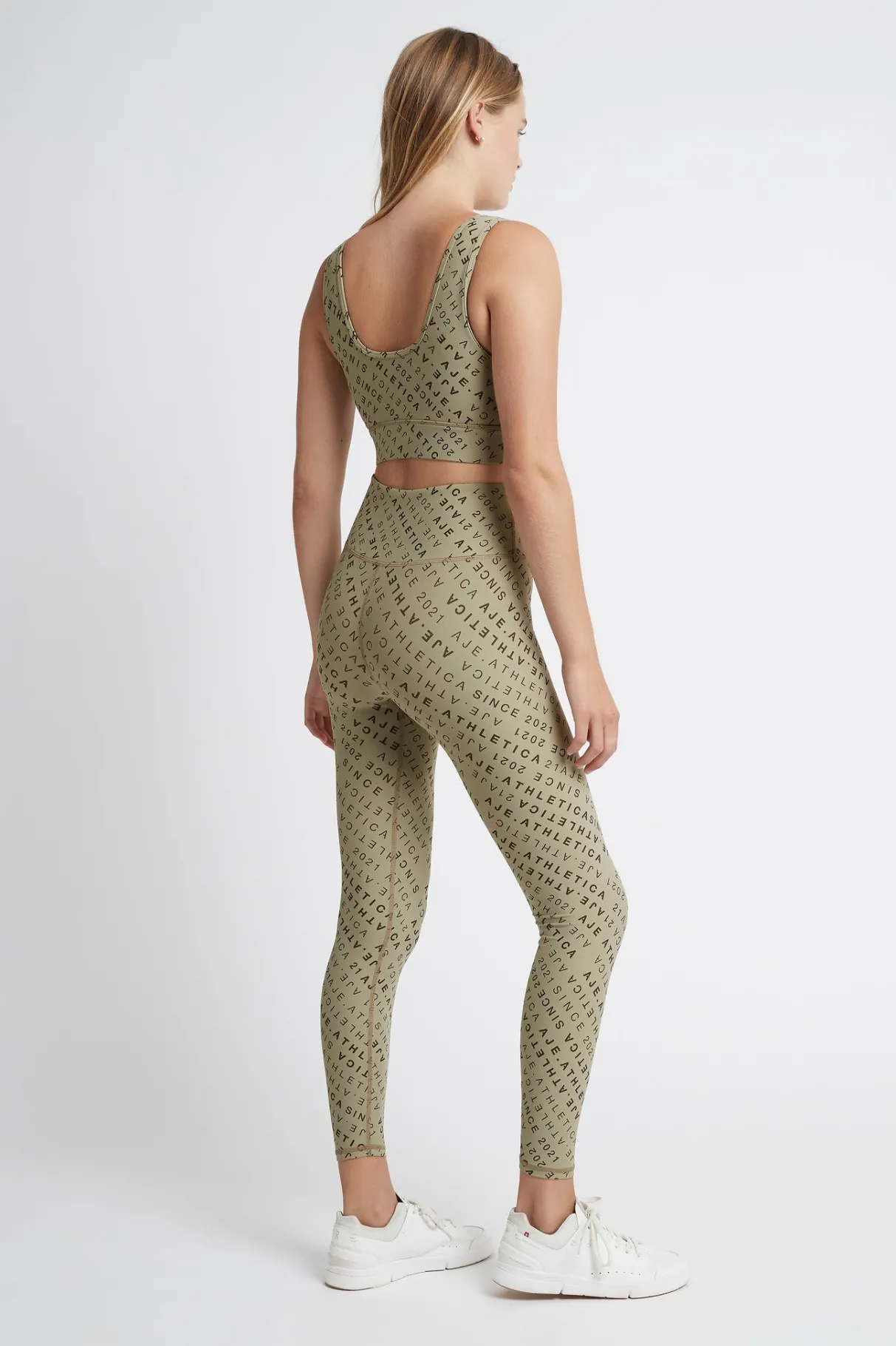 monogram_high_rise__legging__4.webp Shop Aje ATHLETICA Monogram High Rise 7/8 Legging 203 Sage/Forest Green