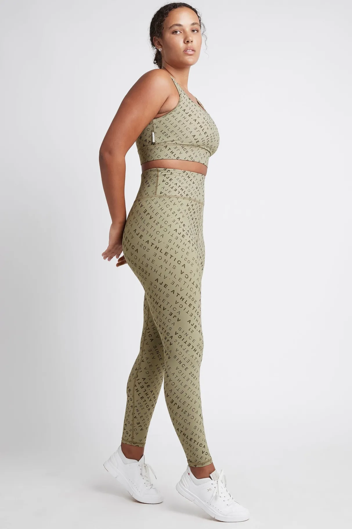 monogram_high_rise__legging__6.webp Shop Aje ATHLETICA Monogram High Rise 7/8 Legging 203 Sage/Forest Green