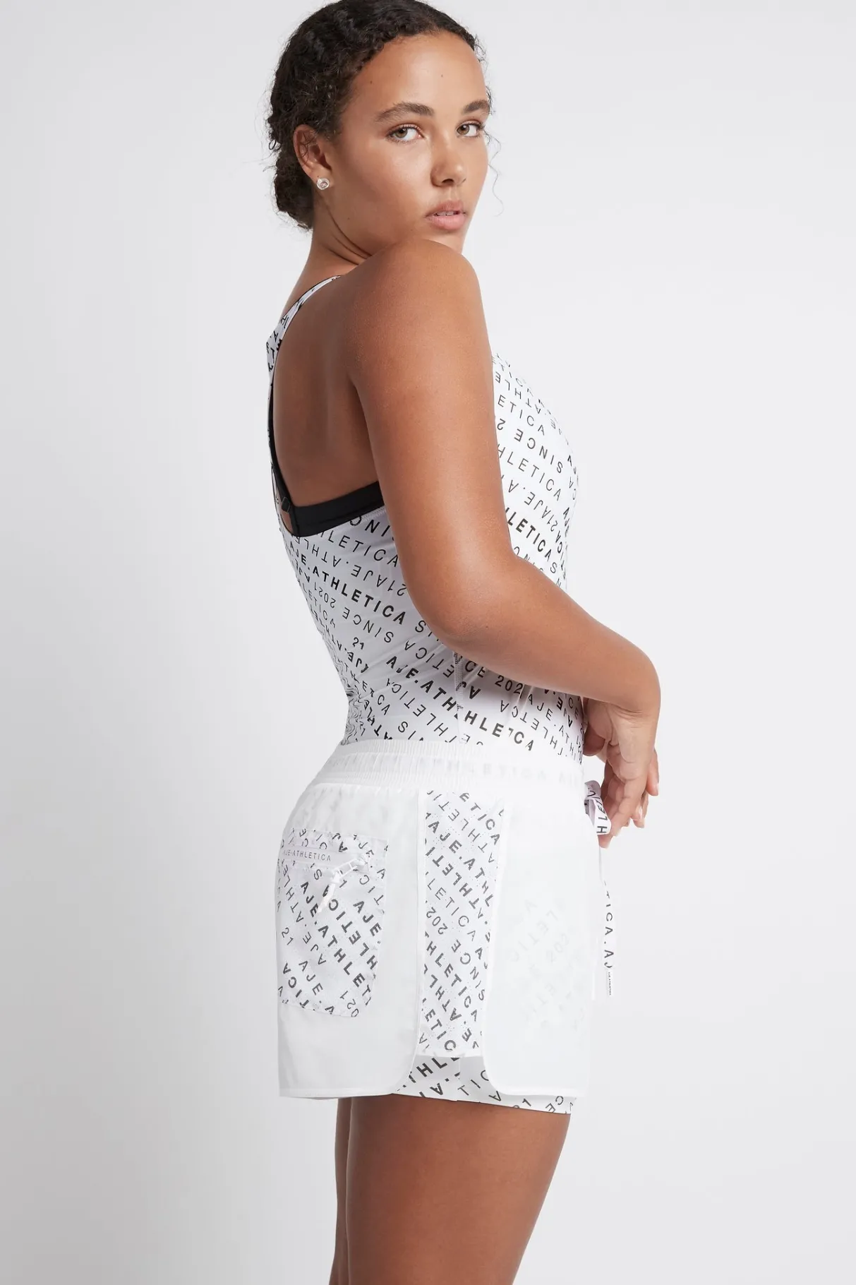 monogram_logo_running_short__7.webp Best Aje ATHLETICA Monogram Logo Running Short 602 White/Forest Green