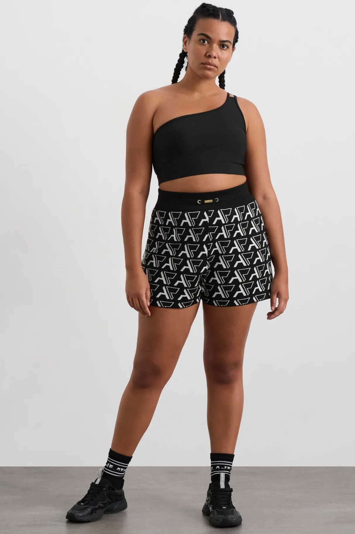 monogram_shorts__6.webp Hot Aje ATHLETICA Monogram Shorts 640 Monogram Intarsia