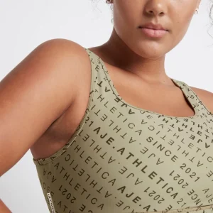 Clearance Aje ATHLETICA Monogram Sports Bra 311 Sage/Forest Green