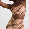 Shop Aje ATHLETICA Multi Strap Sports Bra 363 Blurred Tan Check