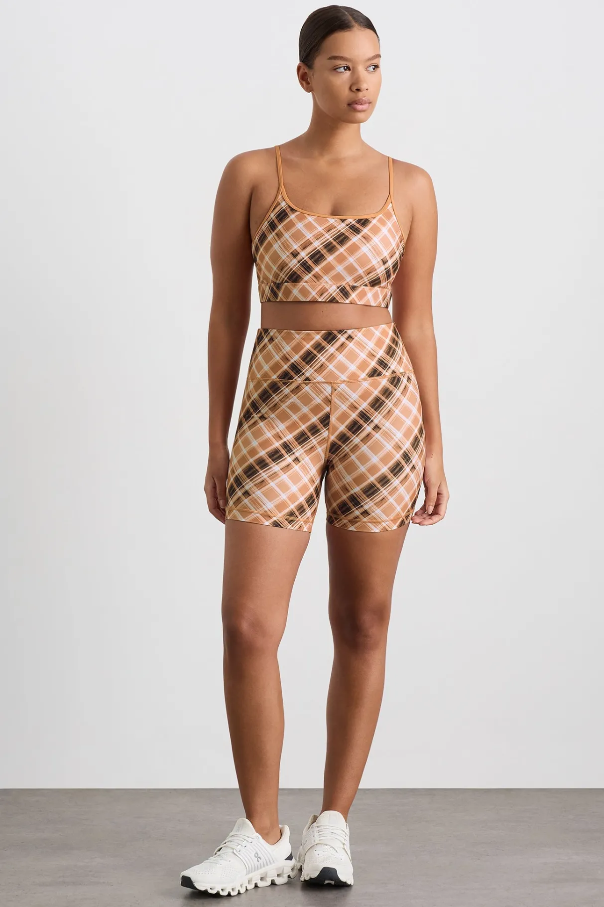 multi_strap_sports_bra__8.webp Shop Aje ATHLETICA Multi Strap Sports Bra 363 Blurred Tan Check