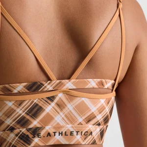 Shop Aje ATHLETICA Multi Strap Sports Bra 363 Blurred Tan Check