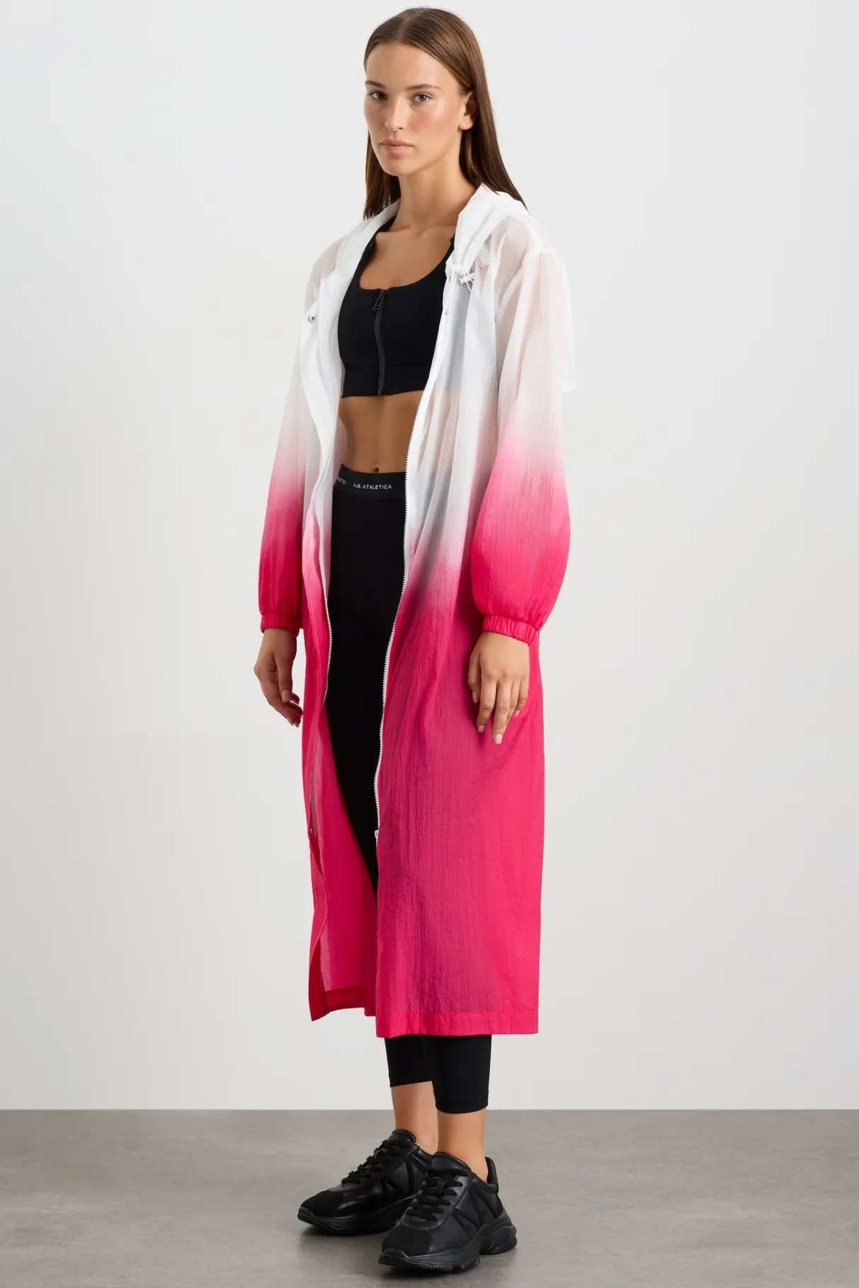 ombre_hooded_trench__0.webp Best Sale Aje ATHLETICA Ombre Hooded Trench 783 Ombre Pink