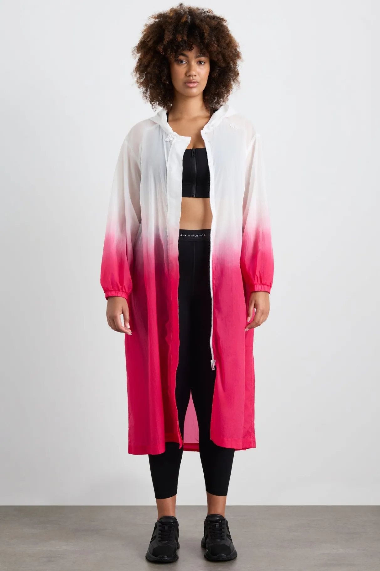 ombre_hooded_trench__10.webp Best Sale Aje ATHLETICA Ombre Hooded Trench 783 Ombre Pink