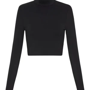 Cheap Aje ATHLETICA Open Back Long Sleeve Crop Top 315 Black