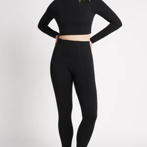Cheap Aje ATHLETICA Open Back Long Sleeve Crop Top 315 Black