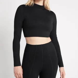 Cheap Aje ATHLETICA Open Back Long Sleeve Crop Top 315 Black