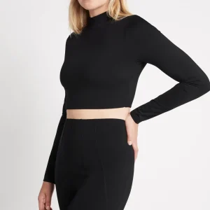 Cheap Aje ATHLETICA Open Back Long Sleeve Crop Top 315 Black