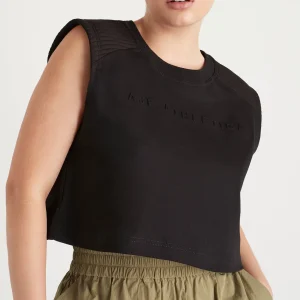 Sale Aje ATHLETICA Ottoman Crop Tank 106 Black