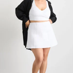 Store Aje ATHLETICA Ottoman Scuba Skirt 627 White