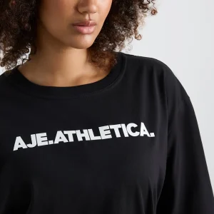 Clearance Aje ATHLETICA Oversized Bold Logo Tee 102 Black/White