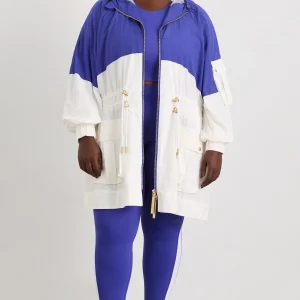 Hot Aje ATHLETICA Oversized Spray Jacket 803 Electric Blue / White