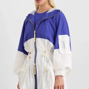Hot Aje ATHLETICA Oversized Spray Jacket 803 Electric Blue / White
