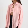 Shop Aje ATHLETICA Panelled Batwing Shirt 406 Millennial Pink