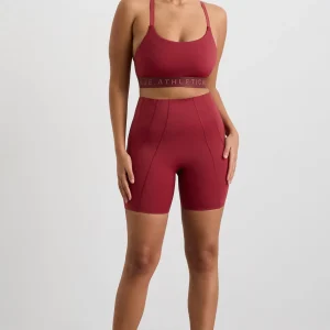 Best Sale Aje ATHLETICA Panelled Bike Shorts 615 Plum Red