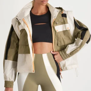 Best Sale Aje ATHLETICA Panelled Hybrid Jacket 748 Soft Khaki-Multi