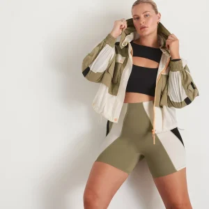 Best Sale Aje ATHLETICA Panelled Hybrid Jacket 748 Soft Khaki-Multi