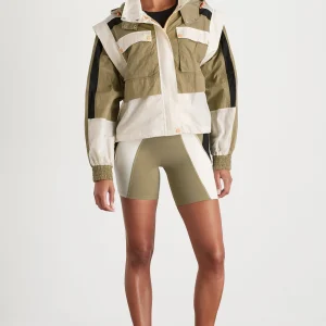 Best Sale Aje ATHLETICA Panelled Hybrid Jacket 748 Soft Khaki-Multi