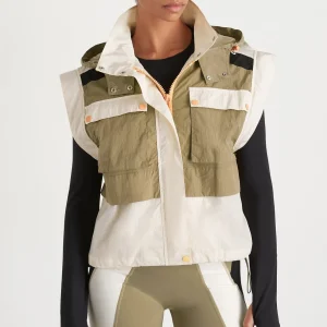 Best Sale Aje ATHLETICA Panelled Hybrid Jacket 748 Soft Khaki-Multi