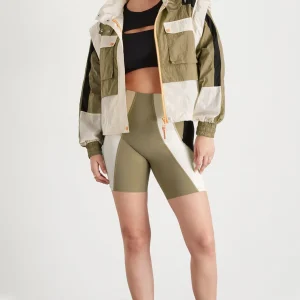 Best Sale Aje ATHLETICA Panelled Hybrid Jacket 748 Soft Khaki-Multi