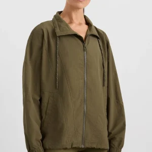 Clearance Aje ATHLETICA Panelled Spray Jacket 784 Deep Khaki