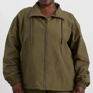 Clearance Aje ATHLETICA Panelled Spray Jacket 784 Deep Khaki