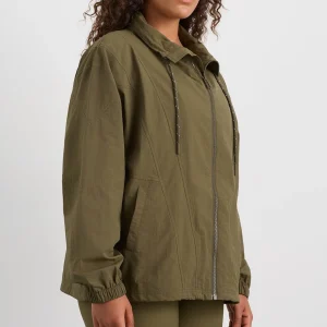 Clearance Aje ATHLETICA Panelled Spray Jacket 784 Deep Khaki