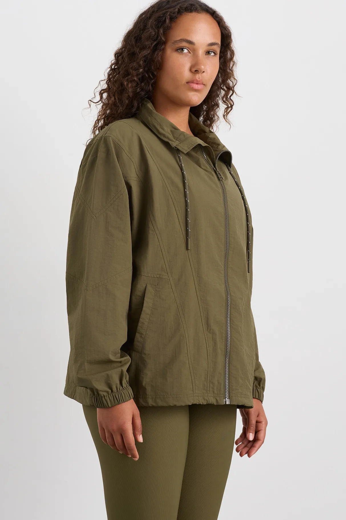 panelled_spray_jacket__5.webp Clearance Aje ATHLETICA Panelled Spray Jacket 784 Deep Khaki