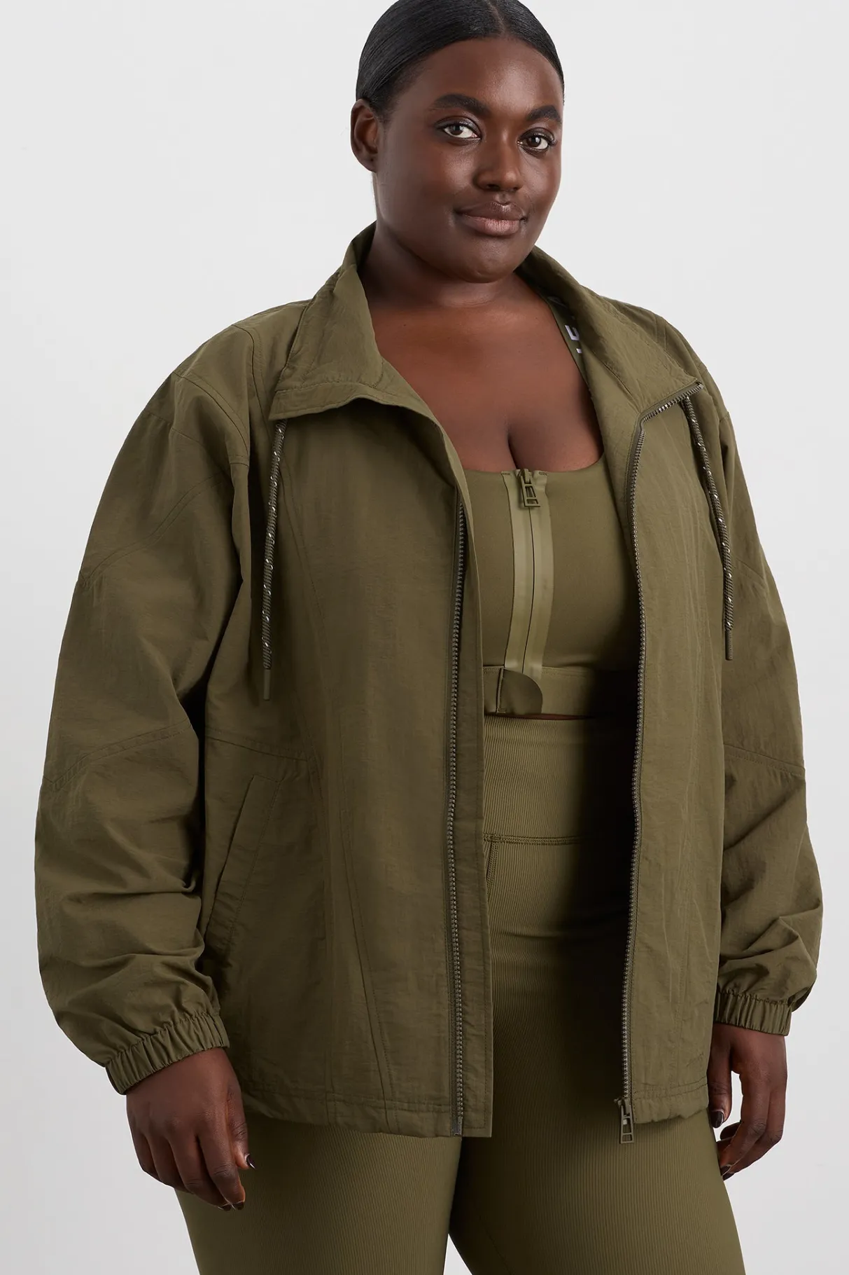 panelled_spray_jacket__9.webp Clearance Aje ATHLETICA Panelled Spray Jacket 784 Deep Khaki
