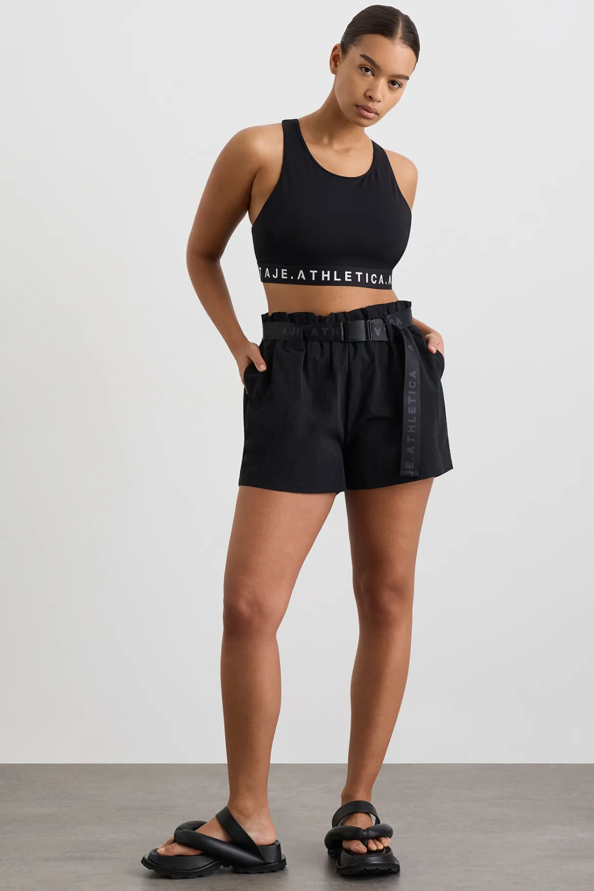 paperbag_spray_shorts__7.webp Online Aje ATHLETICA Paperbag Spray Shorts 365 Black