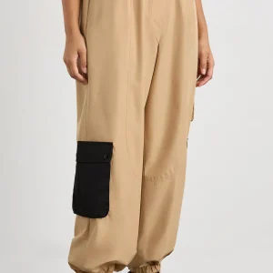 Cheap Aje ATHLETICA Parachute Pants 511 Natural Tan / Black