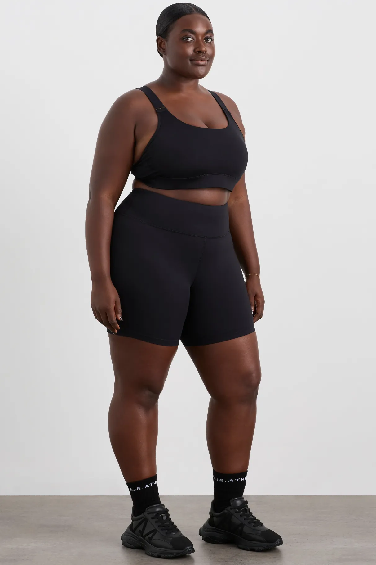 peached_mid_length_bike_short__10.webp Fashion Aje ATHLETICA Peached Mid Length Bike Short 601 Black