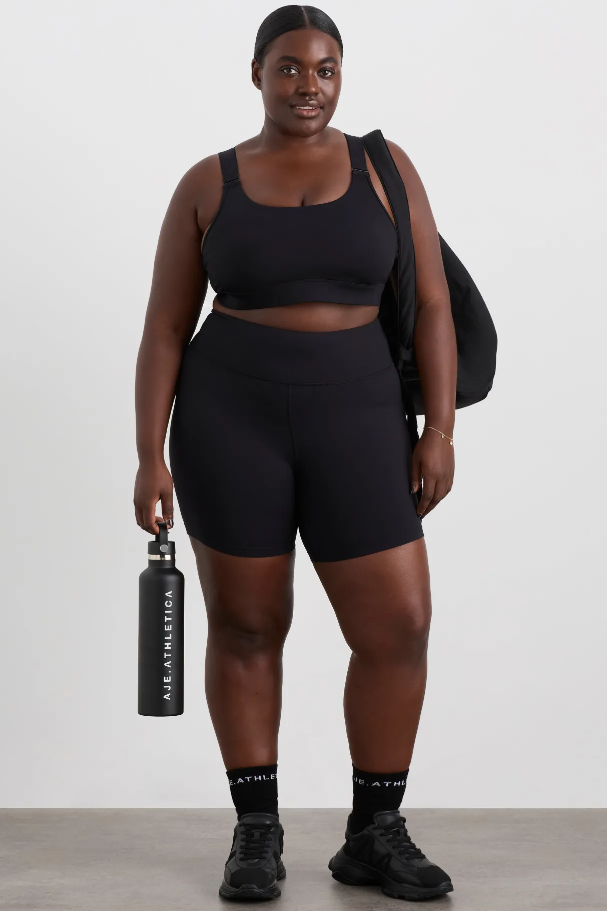 peached_mid_length_bike_short__11.webp Fashion Aje ATHLETICA Peached Mid Length Bike Short 601 Black