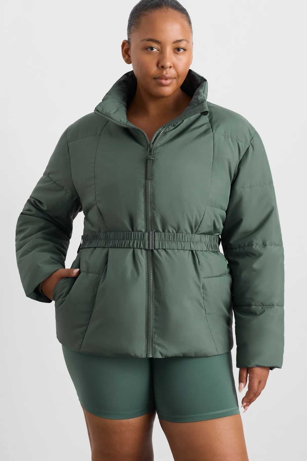 peplum_puffer__13.webp Online Aje ATHLETICA Peplum Puffer 753 Moss Green