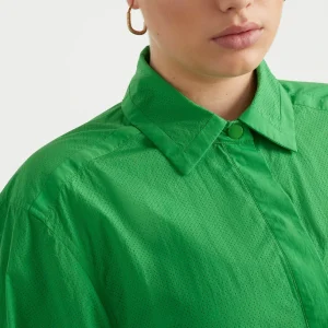 Sale Aje ATHLETICA Perforated Long Shirt 406 Vivid Green/Gold