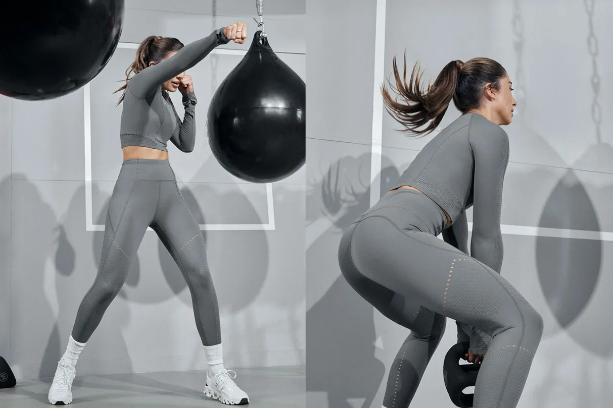 perforated_long_sleeve_crop_top__14.webp Sale Aje ATHLETICA Perforated Long Sleeve Crop Top 340 Midnight Grey/Reflective