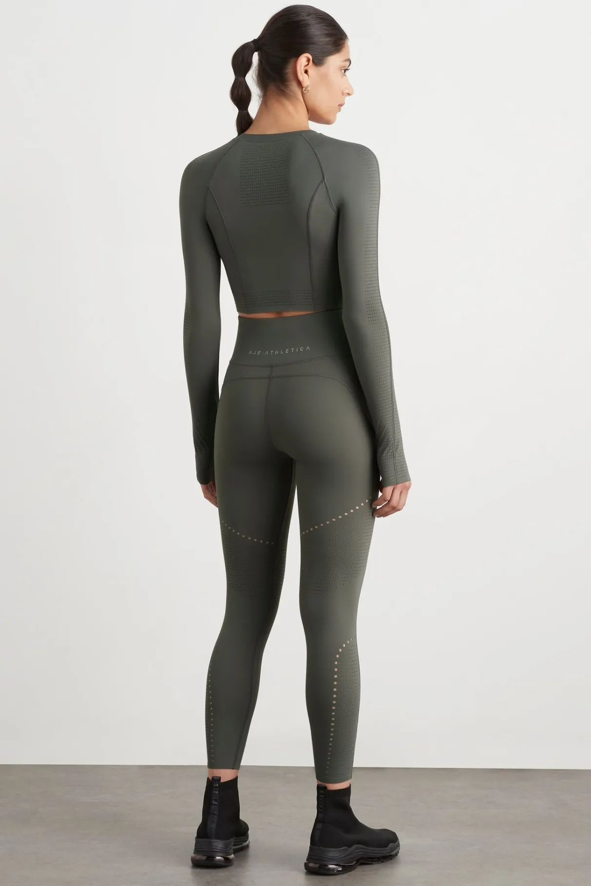 perforated_long_sleeve_crop_top__4.webp Sale Aje ATHLETICA Perforated Long Sleeve Crop Top 340 Midnight Grey/Reflective